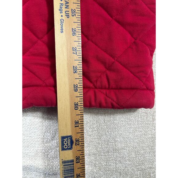 Lauren Ralph Lauren Women’s Large Red Quilted Barn Jacket Button/Zip Front Warm - Picture 7 of 12